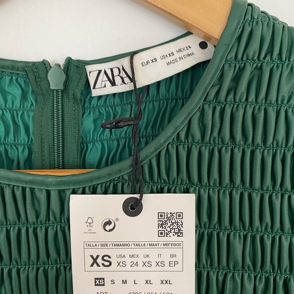 Zara Faux Leather Crinkle Peplum Top - Picture 4 of 4